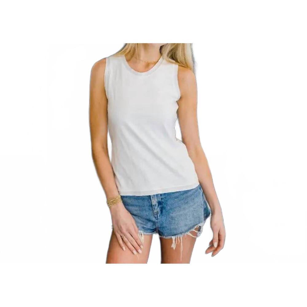 NEW ERIN GRAY rockstar tank top in white